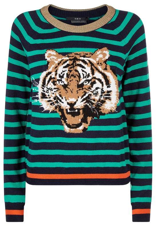 Embroidered Tiger Sweater