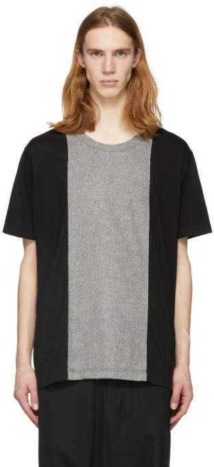 Black and Grey Panelled T-shirt