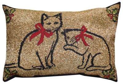 Vintage House by Park B. Smith® Kitty Present Oblong Throw Pillow in Gold