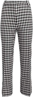 Derek Lam 10 Crosby Gingham Stretch Cotton Flare Pants