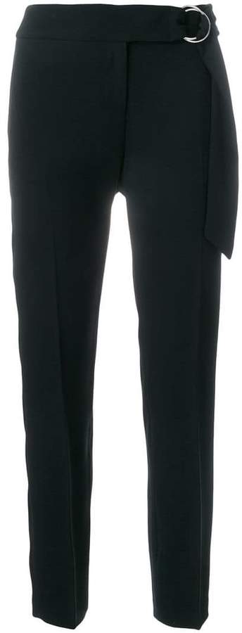belted cropped tailored trousers