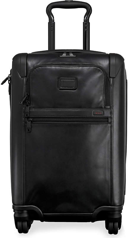 Alpha 2 International four-wheel expandable leather carry on