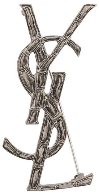 embossed interlocked signature brooch