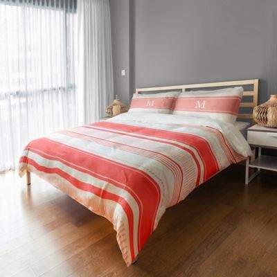 Designs Direct Dots and Stripes Twin Duvet Cover in Red