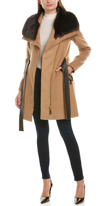 Via Spiga Belted Wool-Blend Coat