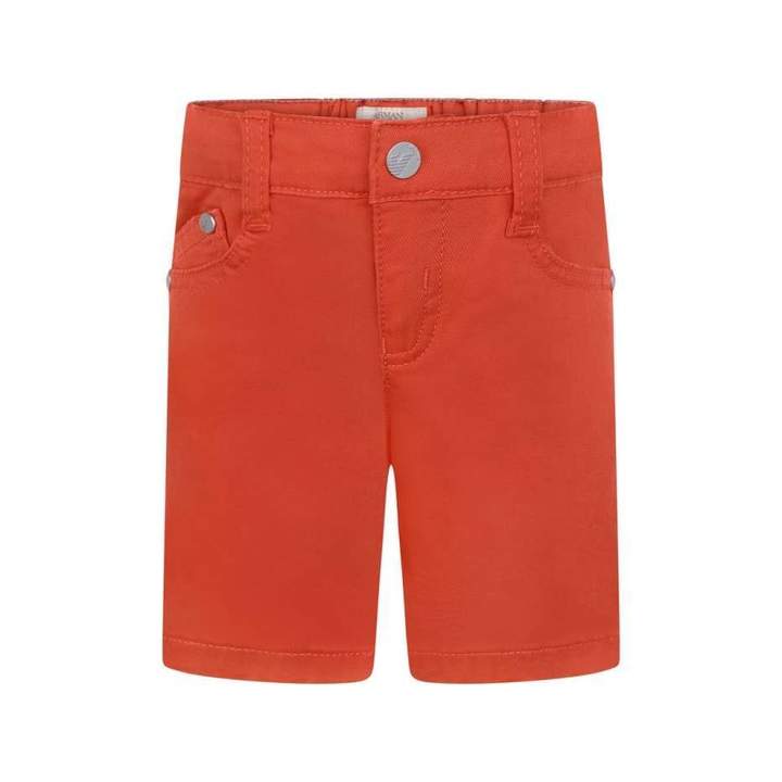 Armani JuniorBaby Boys Orange Cotton Shorts