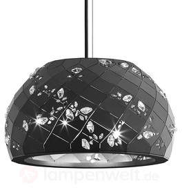Schwarze Hängeleuchte Apta mit Kristallen 37cm
