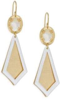 Ego Two-Tone Brushed Gold & Mother-Of-Pearl Earrings