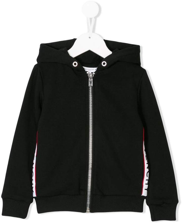 Givenchy Kids logo print zip-up hoodie
