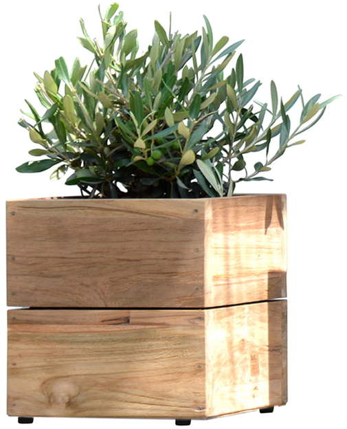 Jan Kurtz - Blumenkübel Minigarden, Teakholz natur, ohne Gestell, klein