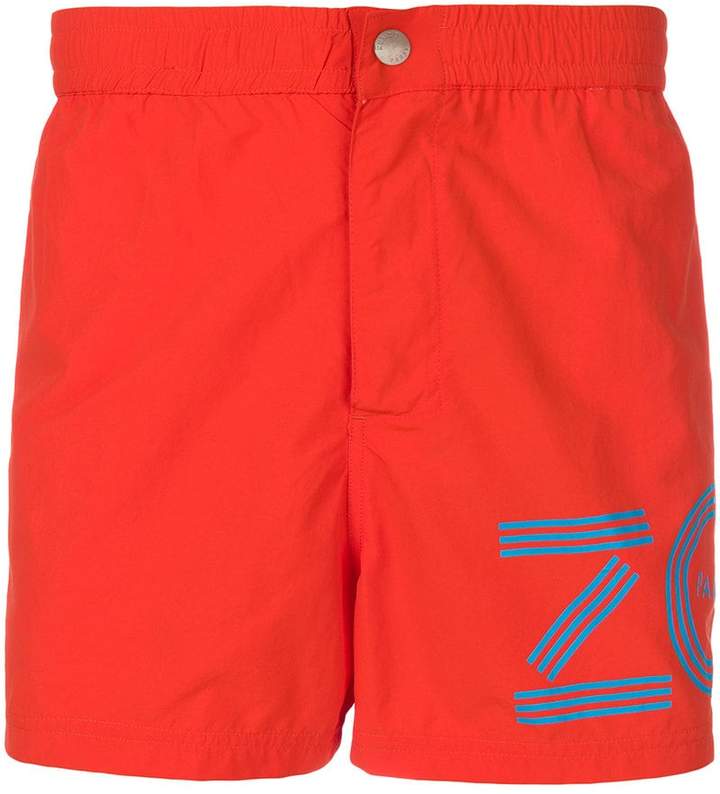 logo print swim shorts