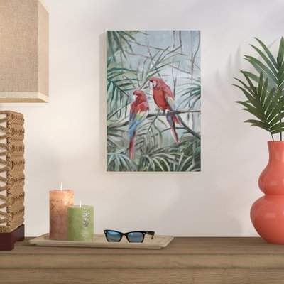 Wayfair 'Cockatoo Heart' Framed Print on Wrapped Canvas