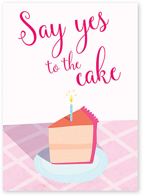 'Yes to Cake' Birthday Card - Set of Six
