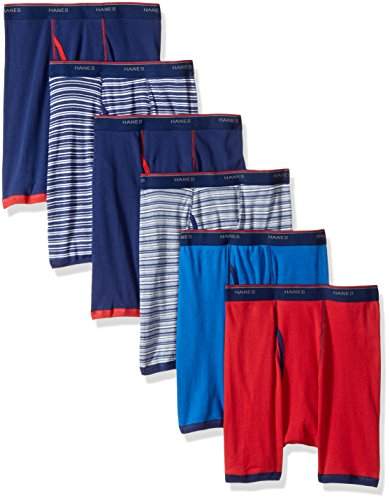 Hanes Red Label Men's Freshiq Striped Sport Boxer Briefs (5 + 1 Free ...