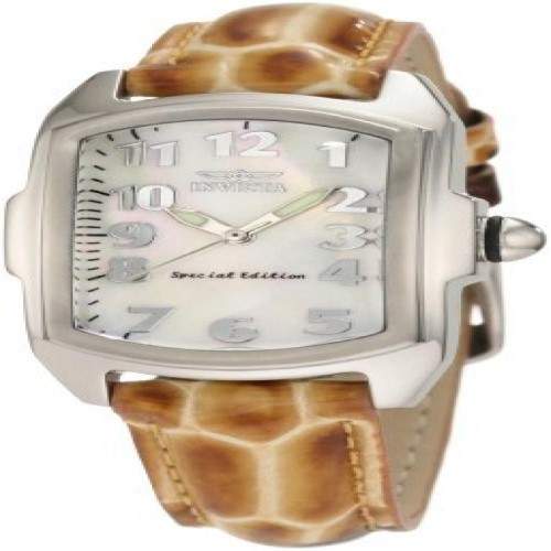Women's 1895 Lupah White Mother-Of-Pearl Dial Brown Patent Leather With Alligator Pattern Watch