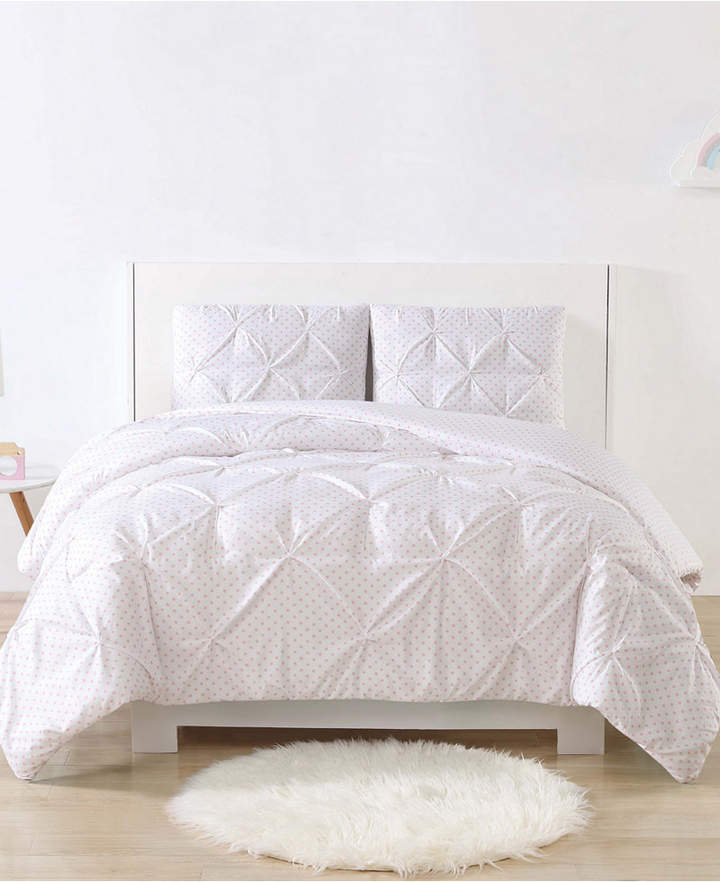 Laura Hart Kids Printed Dot Pinch Pleat 2-Pc. Twin/Twin Xl Comforter Set Bedding