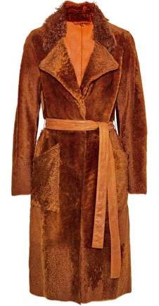 Belted Shearling Coat