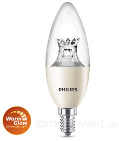 LED-Kerzenlampe E14 8W, warmglow, dimmbar