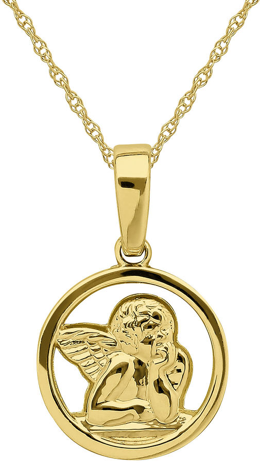 JCPenney FINE JEWELRY Infinite Gold 14K Yellow Gold Angel Pendant ...