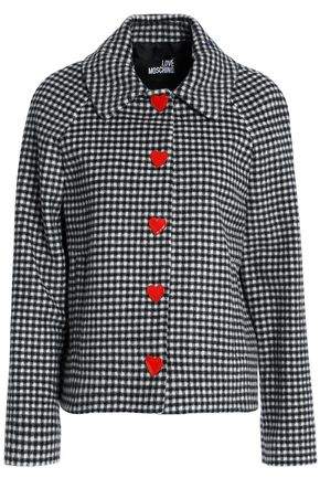 Embellished Gingham Wool-Blend Jacket