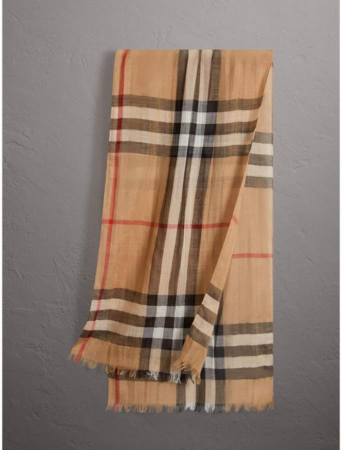 Exploded Check Wool Silk Scarf