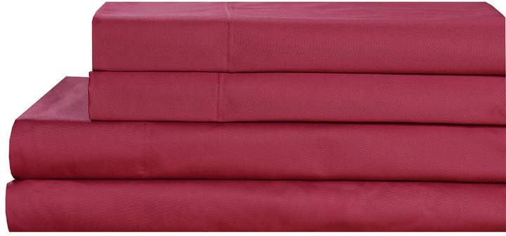 NMK 600 Thread Count Cotton Sheet Set & Pillowcase Pair - Burgundy
