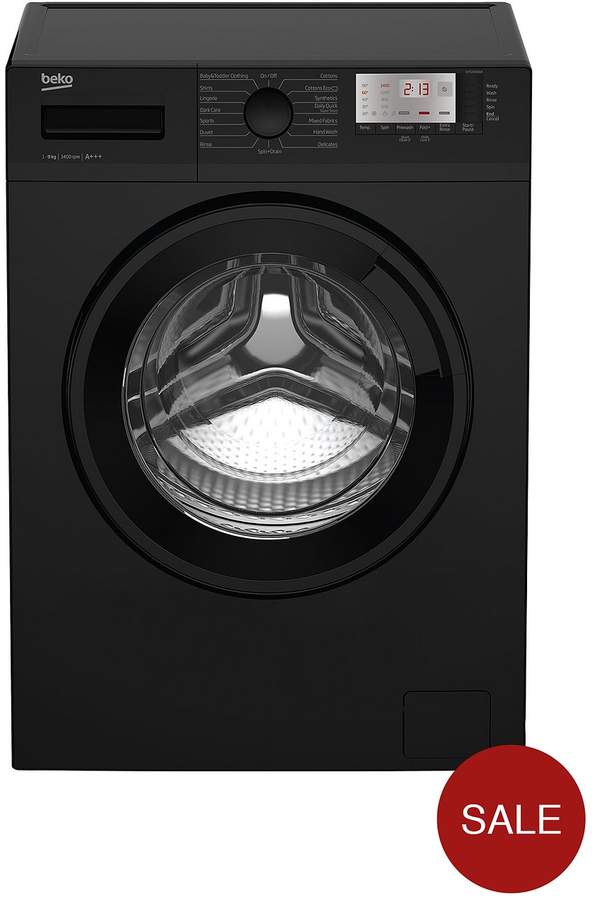 WTG941B1B 9kg Load, 1400 Spin Washing Machine - Black