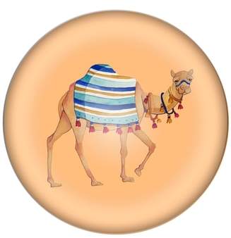 Camel Domed Glass Paperweight