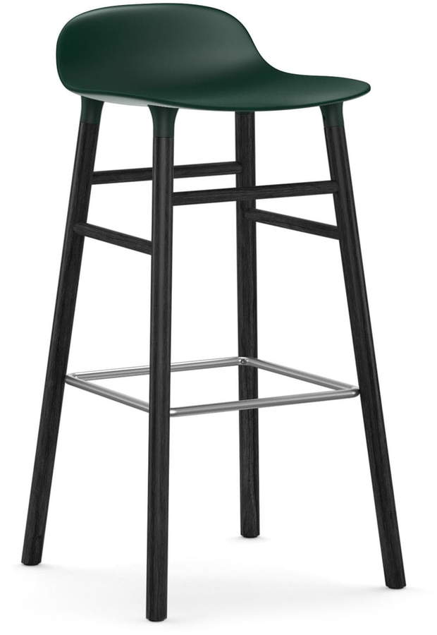 Normann Copenhagen - Form Barhocker 75 cm, Gestell Eiche schwarz / Grün