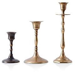 Food52 Vintage-Inspired Brass Mixed Candlesticks, Set of 3