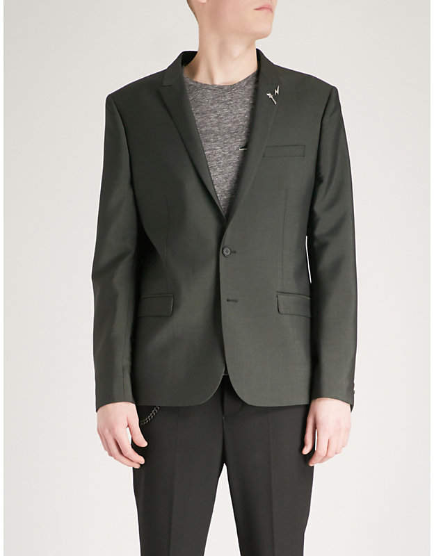 Slim-fit wool and mohair-blend jacket