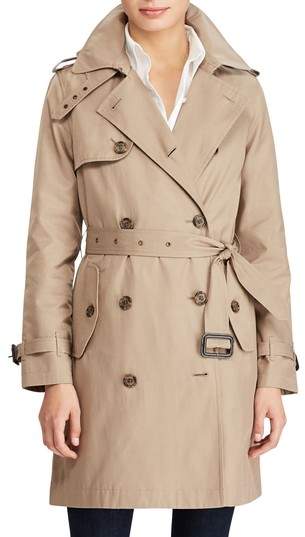 Cotton Blend A-Line Trench Coat