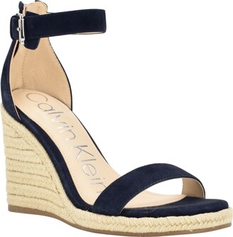 calvin klein black wedges