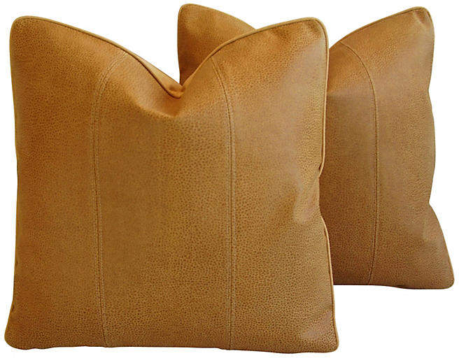 Italian Leather & Linen Pillows