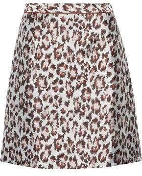 Leopard-Jacquard Mini Skirt