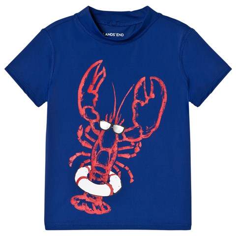 Blue Lobster Graphic Short Sleeve Rashguard