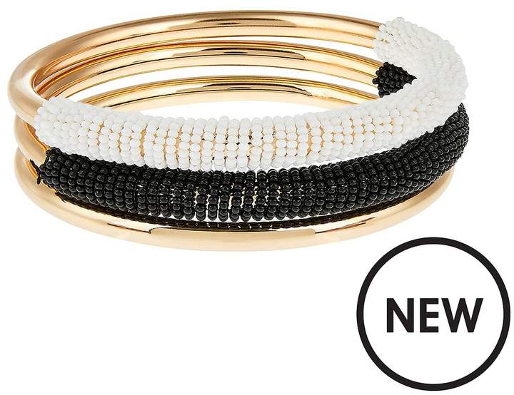 Beaded Bangles (Pack Of 3) - Monochrome