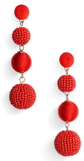 Mixed Bead & Thread Drop Earrings