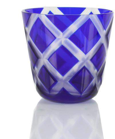 Rotter Glas Glas Karo, Dunkelblau