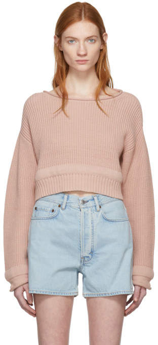 Pink Wide Neck Sweater