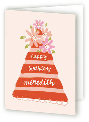 Fancy Floral Party Hat Greeting Cards