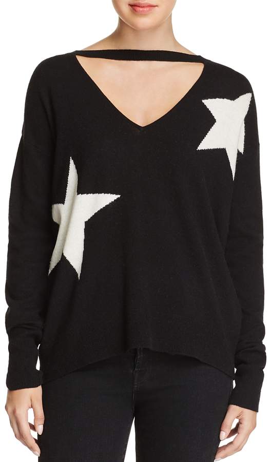 Star V-Cutout Sweater