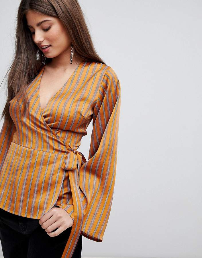 Satin Wrap Blouse