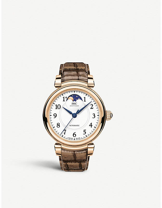 IW459308 Da Vinci Moon Phase 36 18ct rose-gold and alligator leather watch