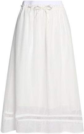 Cotton And Silk-Blend Midi Skirt
