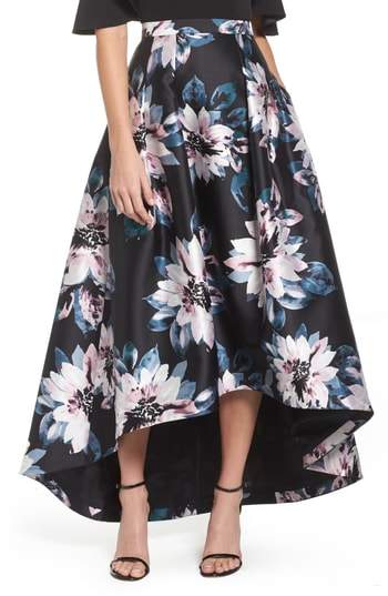 Floral High/Low Skirt