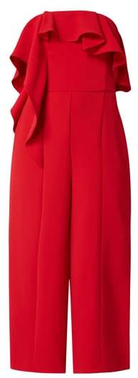 Off Shoulder Jumpsuit mit Volantbesatz