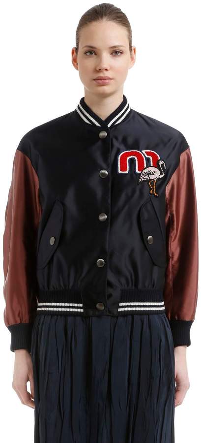 Bomberjacke Aus Nylon Mit Flamingopatch