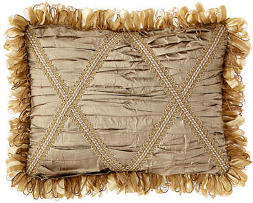 Golden Garden Ruched Silk Oblong Pillow