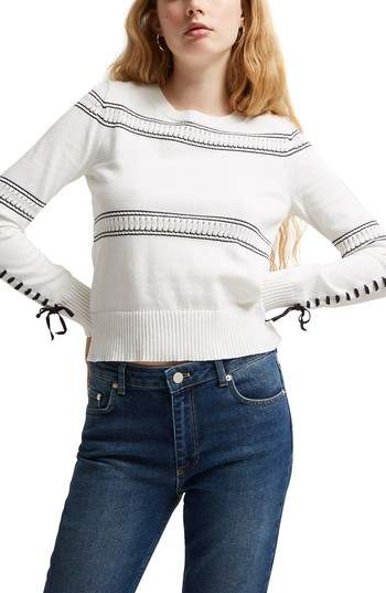 Skye Lace-Up Sleeve Sweater